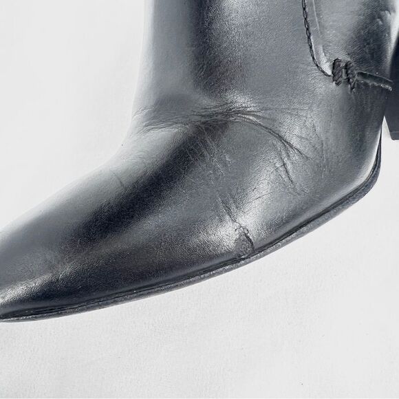Black Leather Ankle Boots - Picture 12 of 16